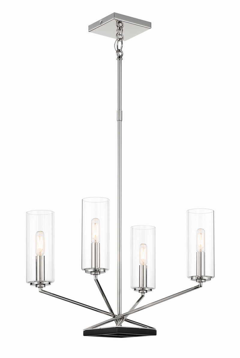 Minka-Lavery 2494-572 Highland Crossing Four Light Chandelier, Coal w/Polished Nickel Highlights Main Image.jpg