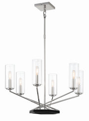 Minka-Lavery 2495-572 Highland Crossing Six Light Chandelier, Coal w/Polished Nickel Highlights Main Image.jpg