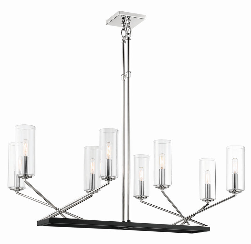 Minka-Lavery 2496-572 Highland Crossing Eight Light Island Pendant, Coal w/Polished Nickel Highlights Main Image.jpg