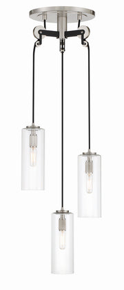 Minka-Lavery 2897-691 Pullman Junction Three Light Pendant, Coal With Brushed Nickel Main Image.jpg