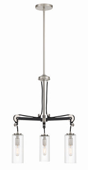 Minka-Lavery 2898-691 Pullman Junction Three Light Chandelier, Coal With Brushed Nickel Main Image.jpg