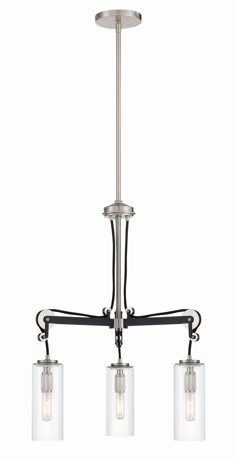 Minka-Lavery 2898-691 Pullman Junction Three Light Chandelier, Coal With Brushed Nickel Main Image.jpg