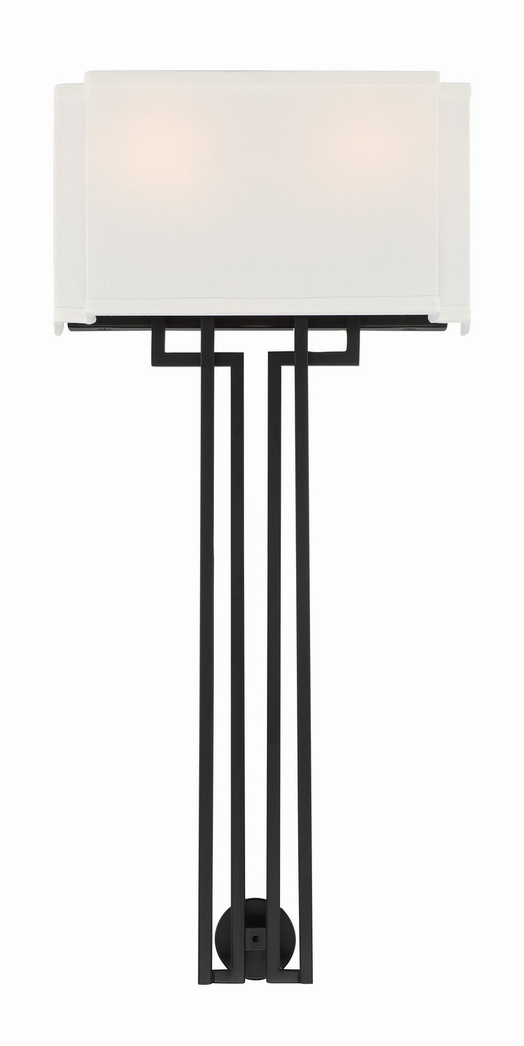 Minka-Lavery 2951-572 Upham Estates Two Light Wall Sconce, Coal w/Polished Nickel Highlights Main Image.jpg