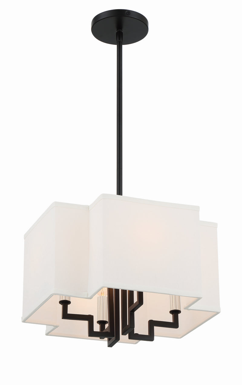 Minka-Lavery 2954-572 Upham Estates Four Light Pendant/Semi Flush Mount, Coal w/Polished Nickel Highlights Main Image.jpg