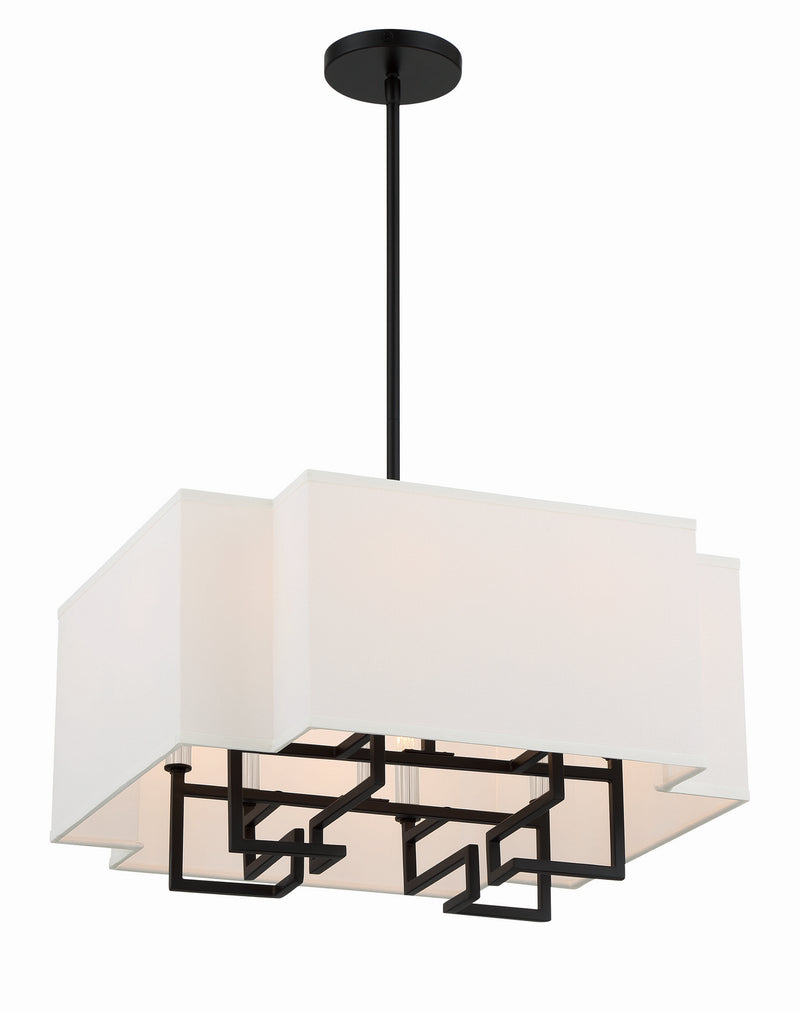 Minka-Lavery 2958-572 Upham Estates Eight Light Pendant, Coal w/Polished Nickel Highlights Main Image.jpg