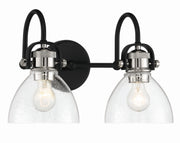 Minka-Lavery 3362-572 Monico Two Light Bath, Coal w/Polished Nickel Highlights Main Image.jpg