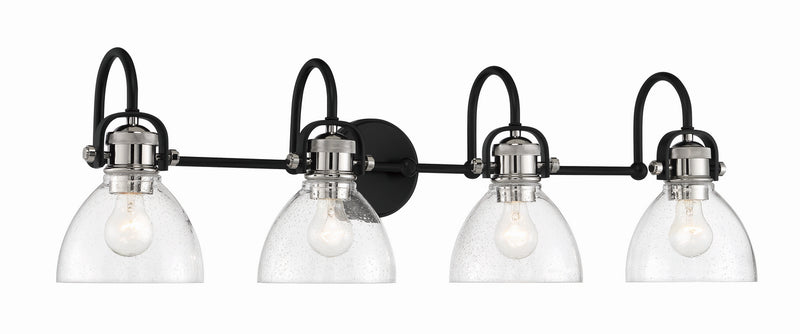 Minka-Lavery 3364-572 Monico Four Light Bath, Coal w/Polished Nickel Highlights Main Image.jpg