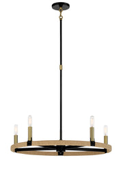 Minka-Lavery 3865-726 Windward Passage Five Light Chandelier, Coal And Soft Brass Main Image.jpg