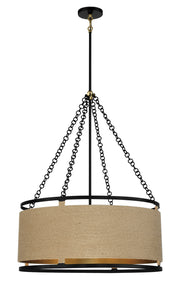 Minka-Lavery 3866-726 Windward Passage Six Light Pendant, Coal And Soft Brass Main Image.jpg
