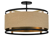 Minka-Lavery 3869-726 Windward Passage Four Light Semi Flush Mount, Coal And Soft Brass Main Image.jpg