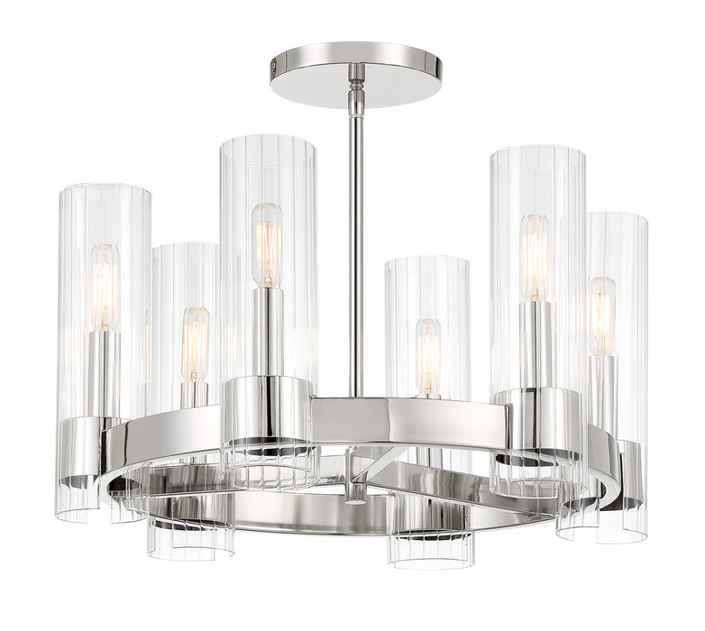 Minka-Lavery 3895-613 Vernon Place Six Light Chandelier, Polished Nickel Main Image.jpg