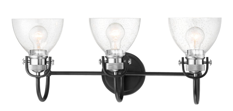 Minka-Lavery 3363-572 Monico Three Light Bath, Coal w/Polished Nickel Highlights Main Image.jpg