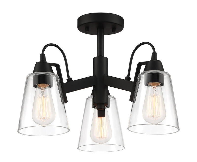Minka-Lavery 3997-66A Beckonridge Three Light Semi Flush Mount, Coal Main Image.jpg