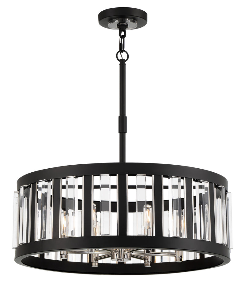 Minka-Lavery 5495-729 Majestic Splendor Six Light Pendant, Sand Coal And Polished Nickel Main Image.jpg