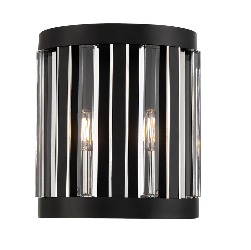 Minka-Lavery 5498-729 Majestic Splendor Two Light Wall Sconce, Sand Coal And Polished Nickel Main Image.jpg