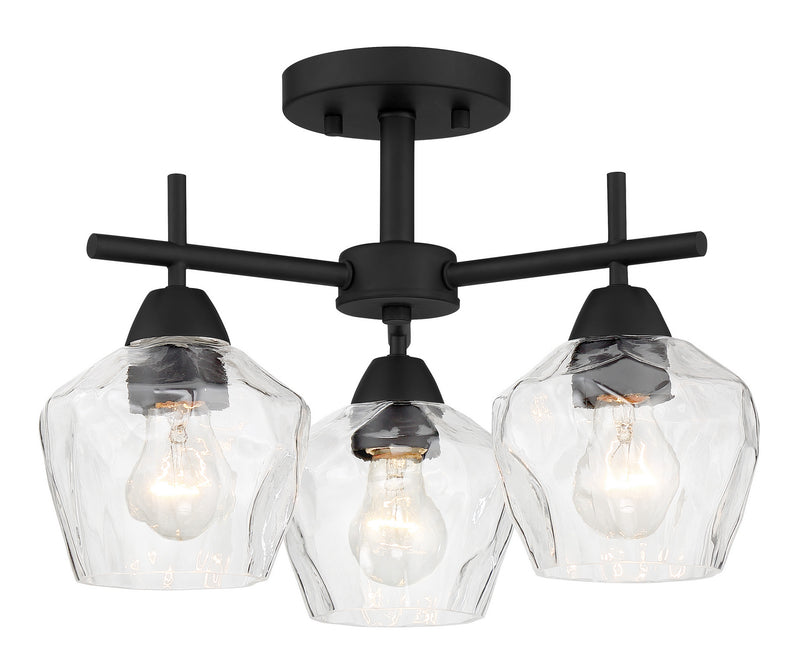 Minka-Lavery 2172-66A Camrin Three Light Semi Flush / Chandelier, Coal Main Image.jpg