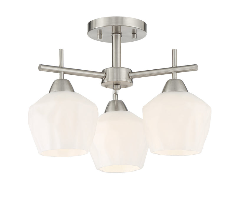Minka-Lavery 2172-84 Camrin Three Light Semi Flush / Chandelier, Brushed Nickel Main Image.jpg