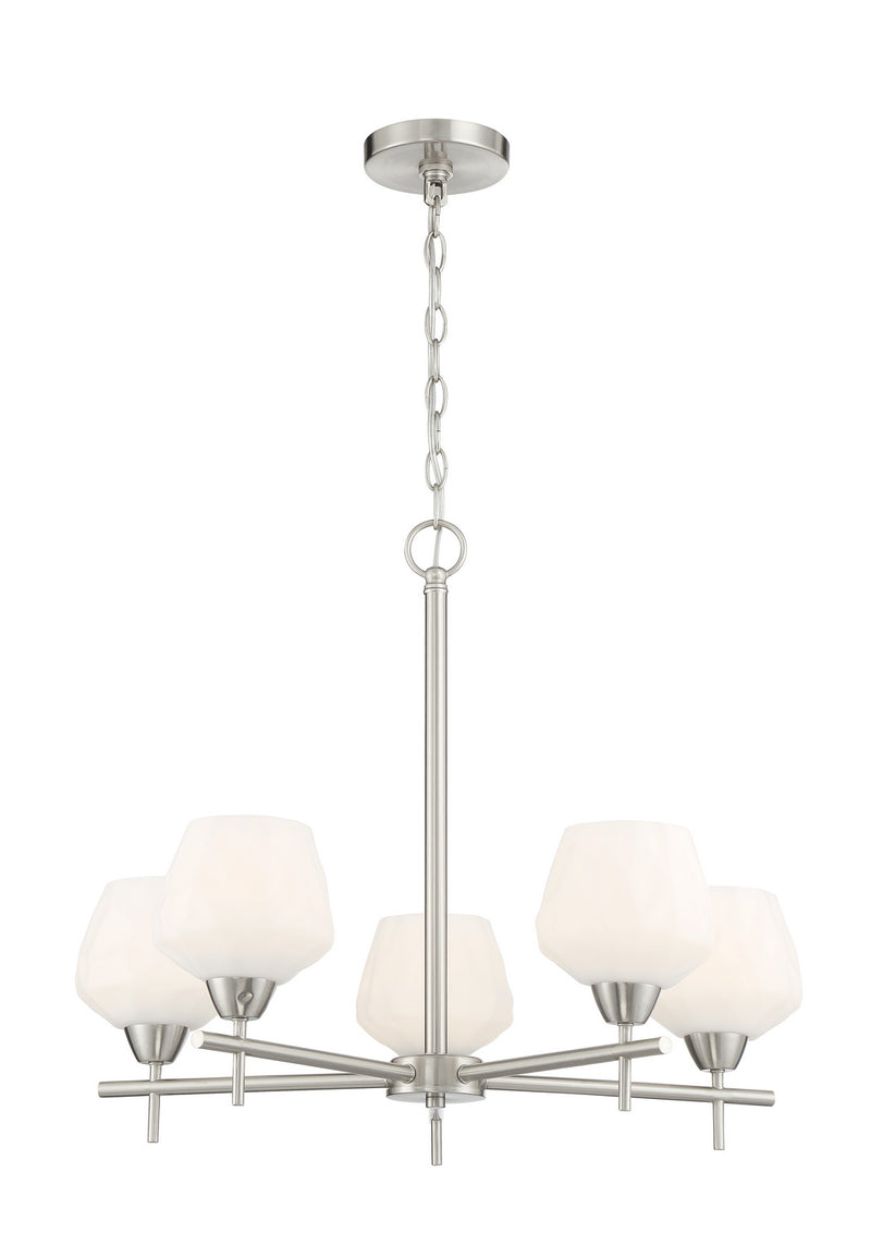 Minka-Lavery 2175-84 Camrin Five Light Chandelier, Brushed Nickel Main Image.jpg
