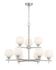Minka-Lavery 2179-84 Camrin Nine Light Chandelier, Brushed Nickel Main Image.jpg