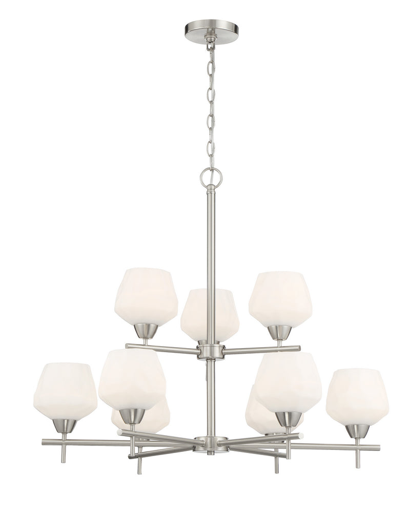 Minka-Lavery 2179-84 Camrin Nine Light Chandelier, Brushed Nickel Main Image.jpg