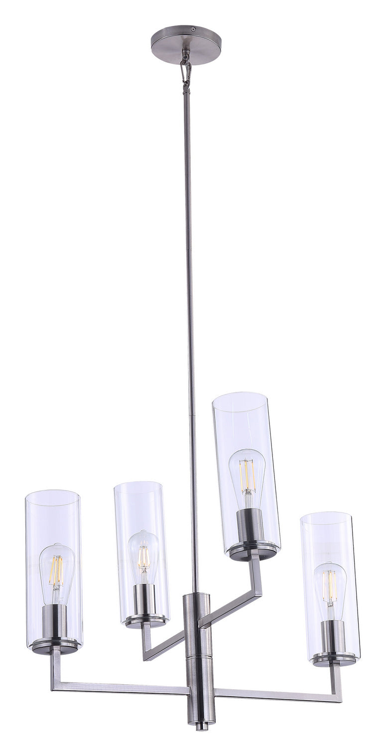 Minka-Lavery 4045-84 Acacia Four Light Chandelier, Brushed Nickel Main Image.jpg