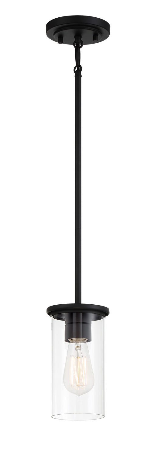 Minka-Lavery 4090-66A Haisley One Light Pendant / Semi Flush, Coal Main Image.jpg