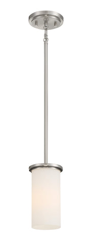 Minka-Lavery 4090-84 Haisley One Light Pendant / Semi Flush, Brushed Nickel Main Image.jpg