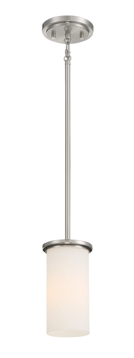 Minka-Lavery 4090-84 Haisley One Light Pendant / Semi Flush, Brushed Nickel Main Image.jpg