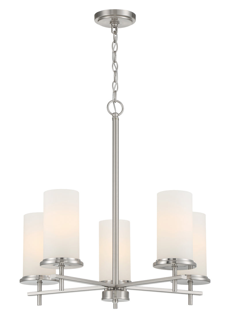 Minka-Lavery 4095-84 Haisley Five Light Chandelier, Brushed Nickel Main Image.jpg