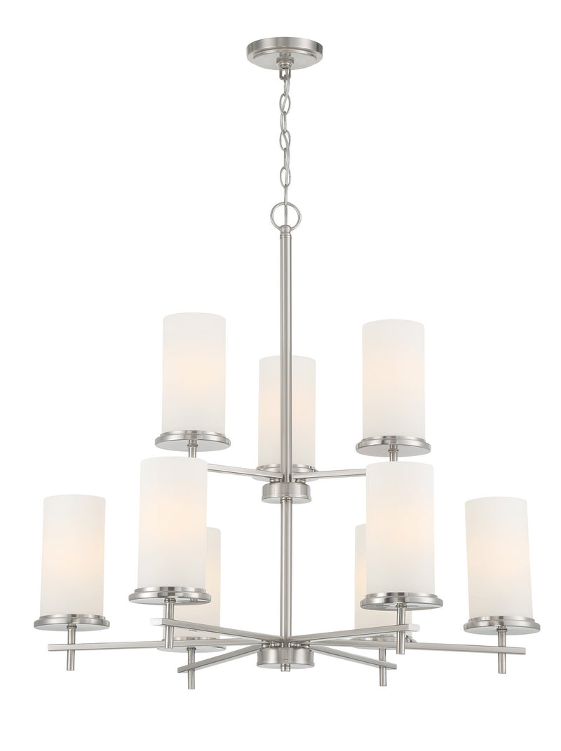 Minka-Lavery 4099-84 Haisley Nine Light Chandelier, Brushed Nickel Main Image.jpg