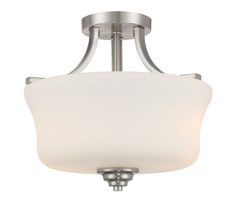 Minka-Lavery 4922-84 Shyloh Two Light Semi Flush Mount, Brushed Nickel Main Image.jpg