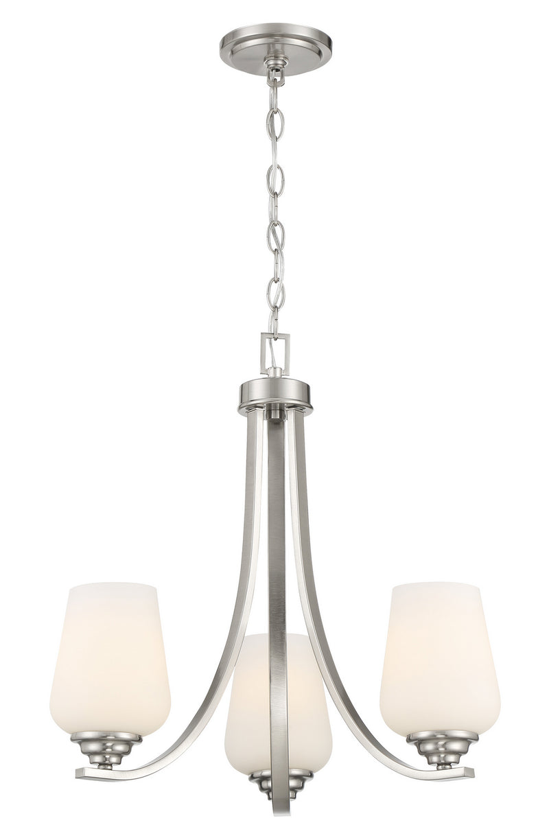 Minka-Lavery 4923-84 Shyloh Three Light Chandelier, Brushed Nickel Main Image.jpg