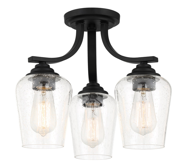 Minka-Lavery 4926-66A Shyloh Three Light Semi Flush / Chandelier, Coal Main Image.jpg