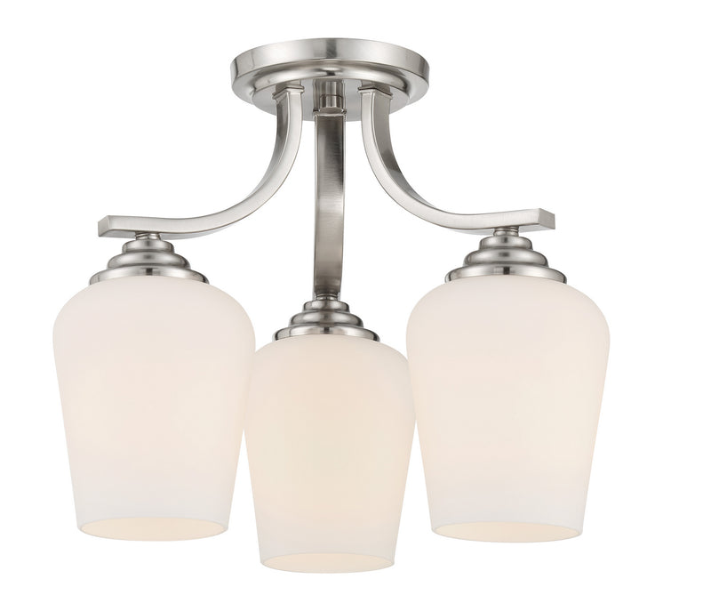 Minka-Lavery 4926-84 Shyloh Three Light Semi Flush / Chandelier, Brushed Nickel Main Image.jpg