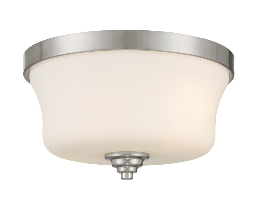 Minka-Lavery 4927-84 Shyloh Two Light Flush Mount, Brushed Nickel Main Image.jpg