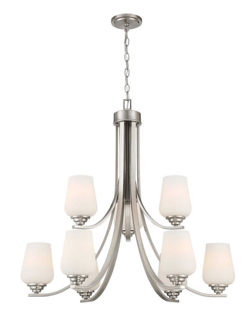 Minka-Lavery 4929-84 Shyloh Nine Light Chandelier, Brushed Nickel Main Image.jpg