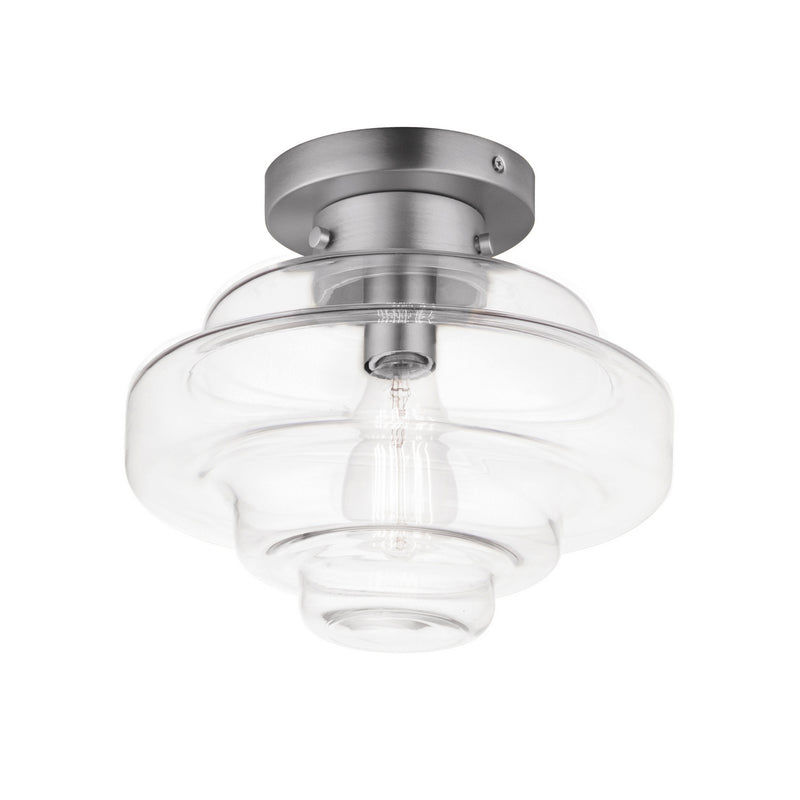 Maxim 11120CLSN Harbor One Light Flush Mount, Satin Nickel Main Image.jpg