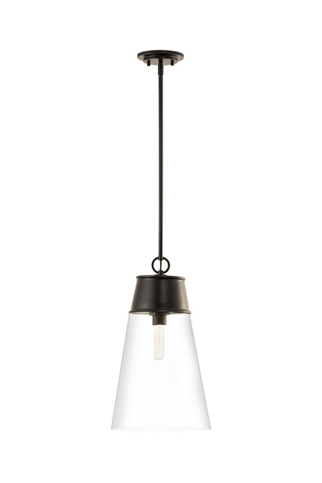 Z-Lite 2300P12-MB Wentworth One Light Pendant, Matte Black Main Image.jpg