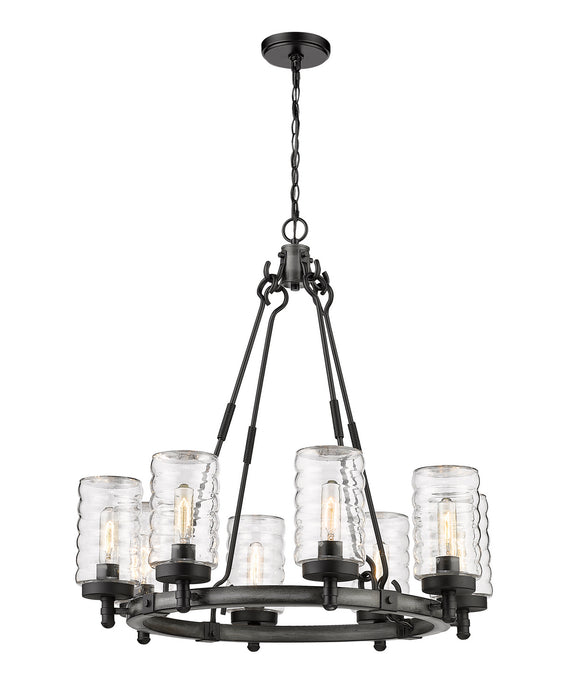 Z-Lite 588-8ABB Tahoe Eight Light Outdoor Pendant, Ashen Barnboard Main Image.jpg