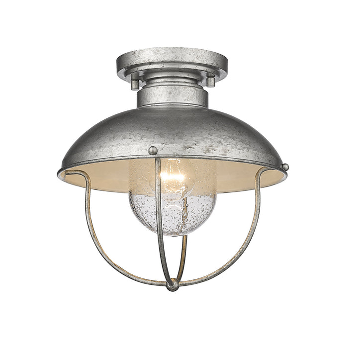 Z-Lite 590F-GV Ansel One Light Outdoor Flush Mount, Galvanized Main Image.jpg