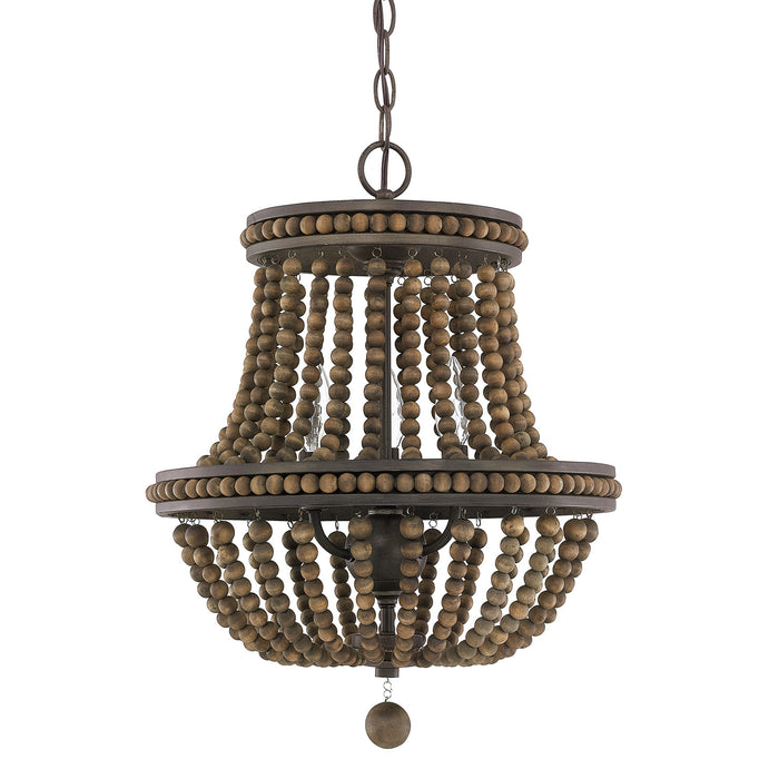 Capital Lighting 9A123A Three Light Chandelier, Tobacco