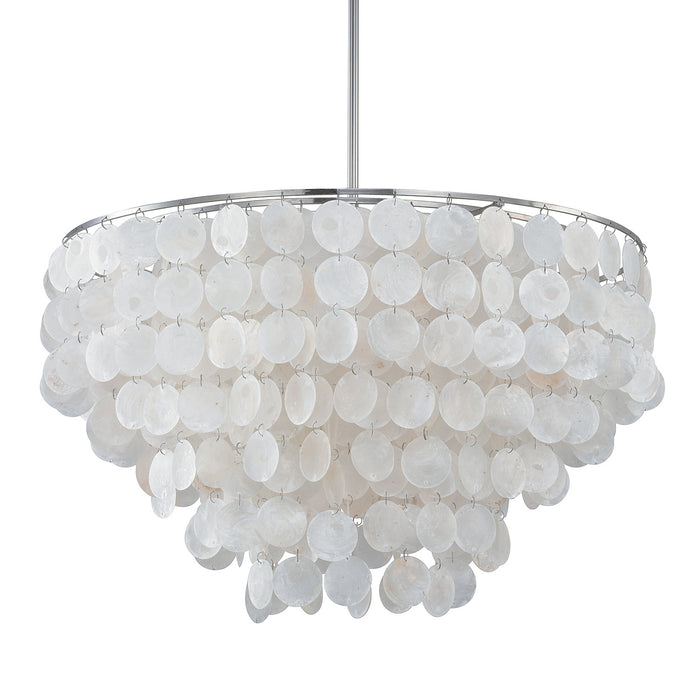 Capital Lighting 9A175A Six Light Pendant, Polished Nickel