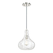Capital Lighting 9B239A One Light Pendant, Polished Nickel