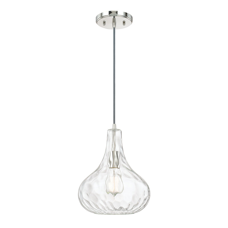 Capital Lighting 9B239A One Light Pendant, Polished Nickel