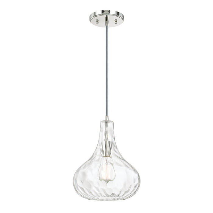 Capital Lighting 9B239A One Light Pendant, Polished Nickel