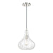 Capital Lighting 9B239A One Light Pendant, Polished Nickel