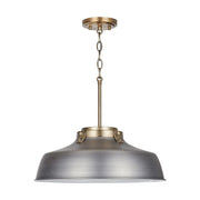 Capital Lighting 9D329A One Light Pendant, Antique Nickel