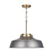 Capital Lighting 9D329A One Light Pendant, Antique Nickel