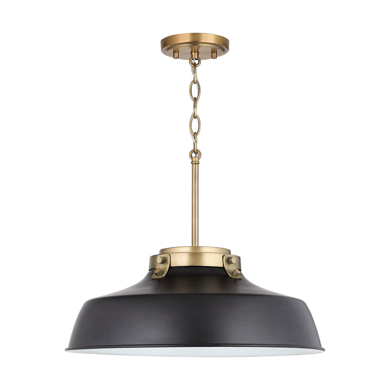 Capital Lighting 9D331A One Light Pendant, Matte Black