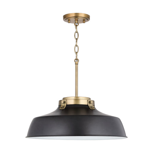 Capital Lighting 9D331A One Light Pendant, Matte Black